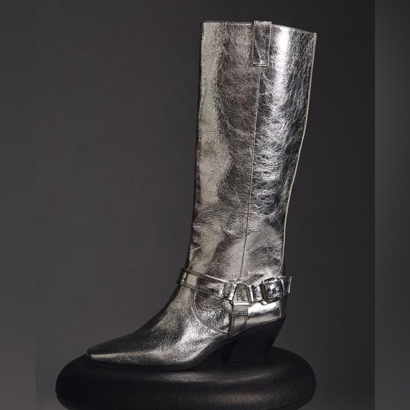 Caverly Milly Boot Crinkle Silver Size 39 - Picture 2 of 16
